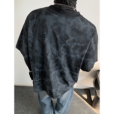 抖音得物高品质二开240克美式高街复古做旧潮牌扎染印花短袖T恤，男装T恤，电商A486-1