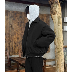 港风2025冬装飞行员夹克棉服厚外套男装冬季宽松翻领棉衣S374特75图片
