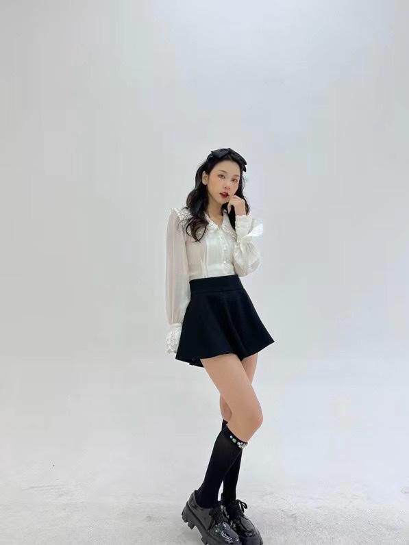 高腰百搭A字裙裤，其它，HE