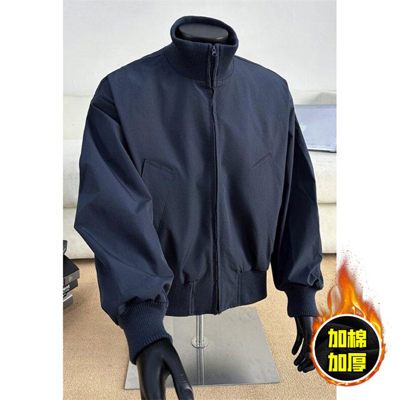 现货冬季美拉德立领飞行夹克廓形高街棒球服加棉加厚棉衣外套，男装夹克，电商A443