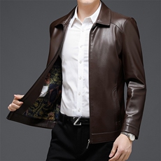 皮衣男秋季2023新款仿夹克商务皮衣服秋冬季休闲夹克上衣外套，男装皮衣，电商B212（原钱塘6029）