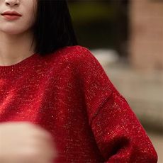 豆子纱七针加厚慵懒风羊毛打底2024年秋季针织衫，女装羊毛衫，唯若美羊绒