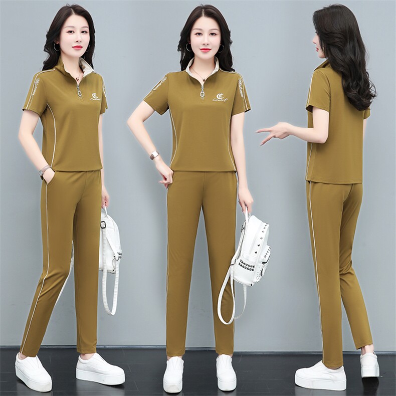 燕颉夏季运动套装女2023年新款洋气薄款休闲跑步服夏装减龄两件套,女装套装/套裙,燕颉服饰