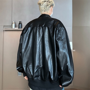 小众机车复古立领设计皮衣夹克男女短款pu皮外套百搭潮图片