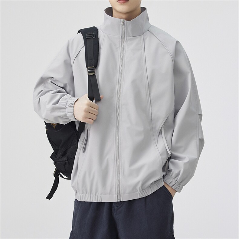 春季新款宽松立领夹克男纯色上衣外套DSA157B-JK7921-特P56,男装夹克,电商A157B