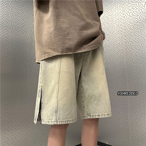 夏季新款泥巴黄牛仔短裤高街百搭休闲五分裤B315-K23219-p45控58