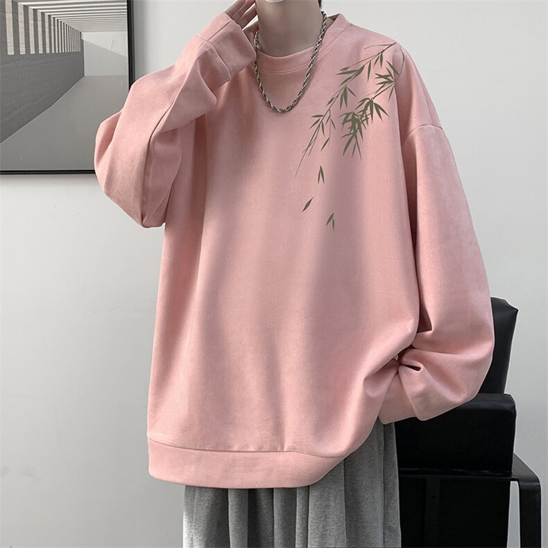 麂皮绒卫衣男大码重磅长袖t恤男JW81382-P35,男装卫衣,电商A040