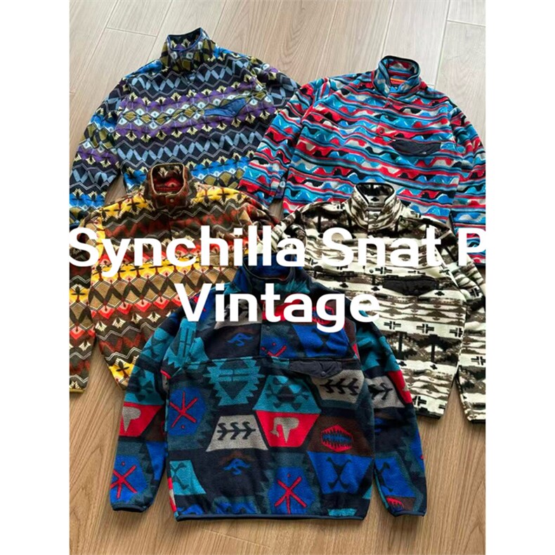 高品 印地安图腾花色古着双面抓绒套头摇粒绒卫衣男女 A1153-P95图片