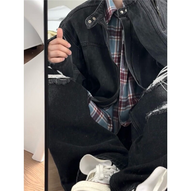 【已出大货】DJK5528-P80美式短款牛仔外套男秋冬季夹克机车外套,男装夹克,星座603-2