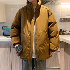 现货冬季美式休闲加厚雪山外套夹克立领纯色三防户外工装棉服，男装夹克，电商A486-1