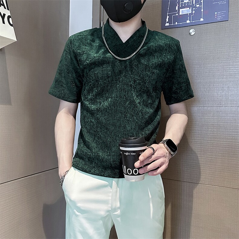 春夏季打底衫男潮流修身短袖T恤社会小伙301C-DT76-P58控78,男装T恤,星座301C（原B323）