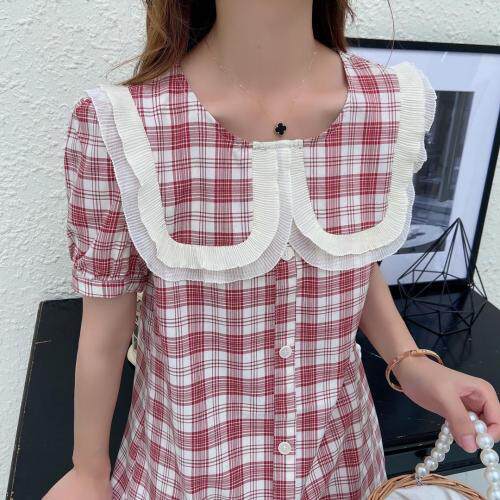 格子连衣裙，女装连衣裙，Linda Jean