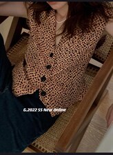 豹纹马甲均码现货，女装马甲，G