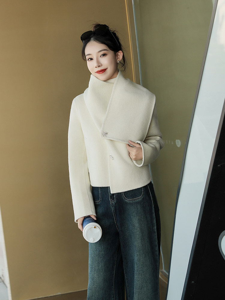 现货秒发双面羊毛呢小个子短外套羊毛,女装毛呢外套,丝露怡语