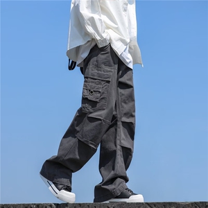 新款直筒休闲工装裤男士宽松复古休闲百搭青少年长裤图片