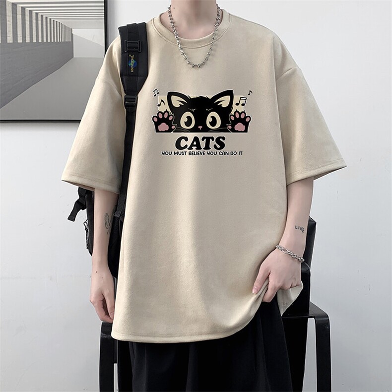 麂皮绒短袖t恤男大码半袖男 JD82389-P25图片