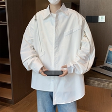 不规则结构衬衫男长袖小众拉链设计感潮牌发型师衬衣CS089-P45，男装衬衫，星座308B-2