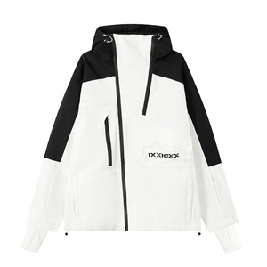 冬季防水防风加厚机能潮滑雪衣男女连帽抽绳滑雪服外套HF57-P175图片
