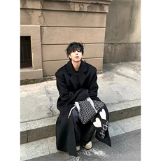 原版+垫肩冬季垫肩毛呢大衣过膝加长加厚风衣外套Y998-P125，男装风衣，星座1004-3