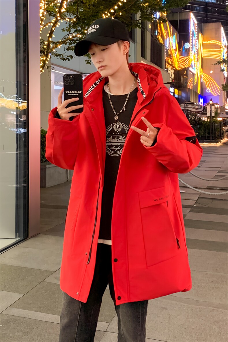 以109-2198-P205M-8XL90白鸭绒加厚大码连帽中长羽绒服,男装羽绒服,星座109