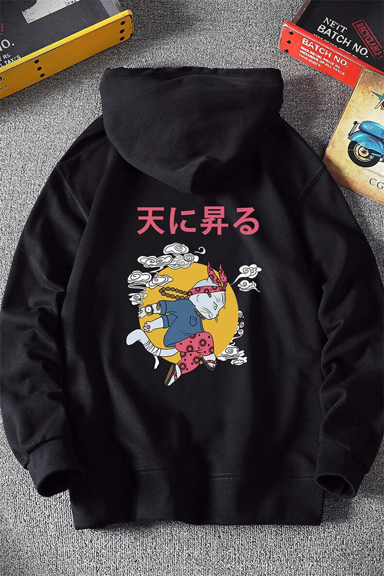 WY2012-P40纯棉连帽卫衣男大码运动帽衫宽松薄外套男麒麟风,男装卫衣,电商A040A