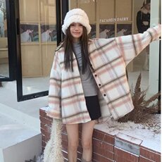 长袖衬衫毛绒绒宽松百搭时尚舒适慵懒风开衫条纹毛衣女百搭上衣冬，男装针织衫/毛衣，星座1210-1