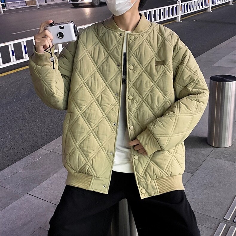 加绒加厚冬款男女立领棉衣棒球菱形格面包服保暖棉袄MY8010P55,男装棉衣,星座1013-1