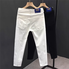 1506-1/KT6361/P40高端白色牛仔裤男季薄款修身小脚裤子男士百搭，男装牛仔裤，星座1506-1
