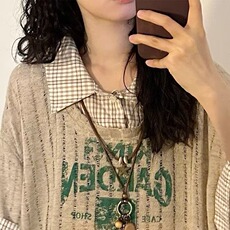 夏季美式复古字母涂鸦POLO领假两件罩衫短袖T恤上衣女潮TX749，男装T恤，星座208-5