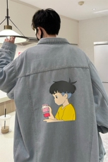 牛仔夹克男大码牛仔外套男茄克NJ77200-P60加绒款-P75，男装夹克，电商A040