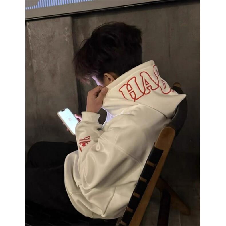 复古黑色连帽卫衣男款重工刺绣加绒重磅帽衫上衣WT291,男装卫衣,星座1116A（原606A-3）