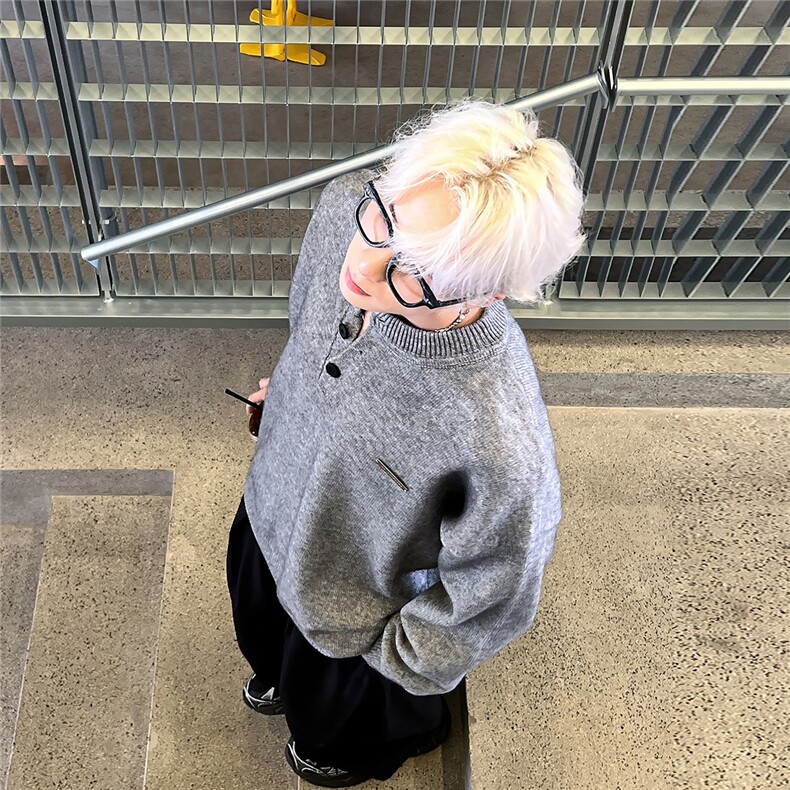 重磅亨利领套头针织衫打底毛衣长袖运动休闲男秋冬12839-P58,男装针织衫/毛衣,电商C307