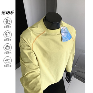 2026春季新款弹力哈苏线迪桑棉长袖T恤男T6012-特P25建议零售价58图片