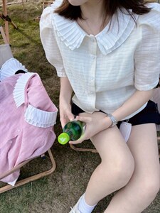料韩系娃娃领衬衣图片