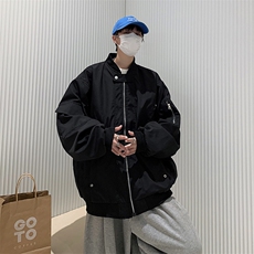 秋款男立领飞行员夹克工装拉链字母刺绣休闲外套JK159P68，男装夹克，星座1013-1
