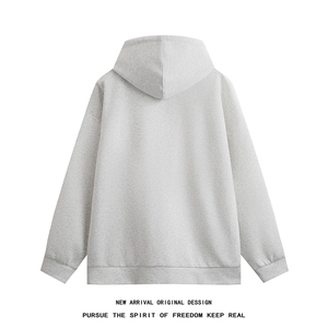 WY5001/P65春装新款高品质不起球连帽个性卫衣男潮流宽松上衣外套图片