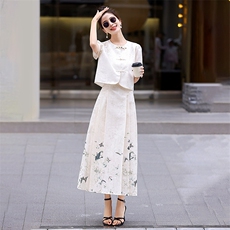 设计感时尚套装女2025夏季新款现货半身裙两件套，女装套装/套裙，美静678