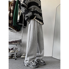 12裤子加绒加厚宽松直筒运动裤ins潮牌休闲裤XZ211-1-K2359-P60，女装休闲裤，星座211-1