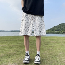 供视频~可二开扎染短裤男夏季五分裤K838特P30控55，男装牛仔裤，电商A309