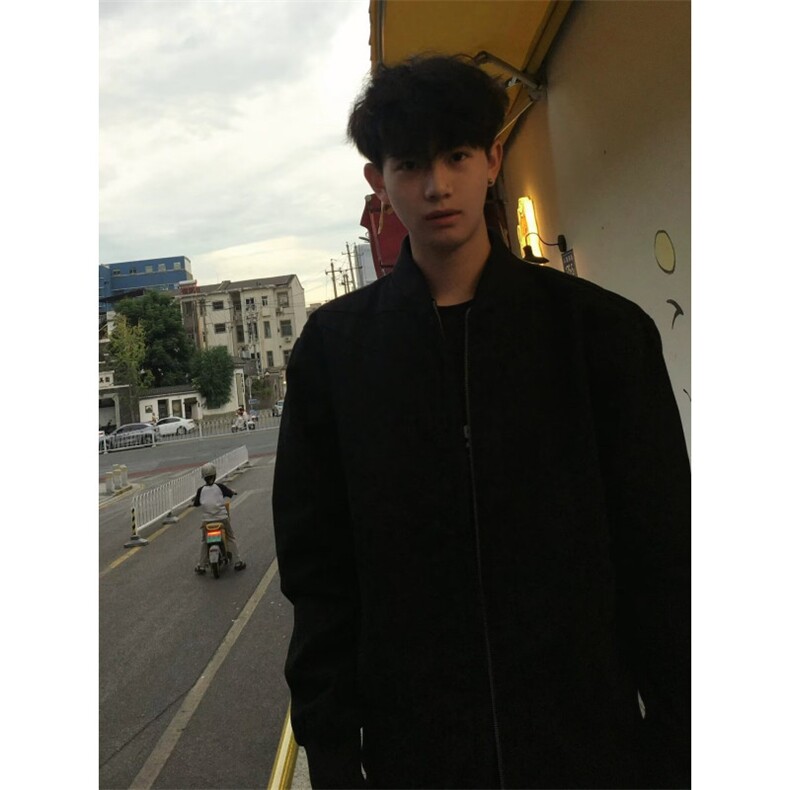 美式复古休闲飞行员夹克Vibe倒三角小众解构设计高级感街头风外套,男装夹克,星座506A