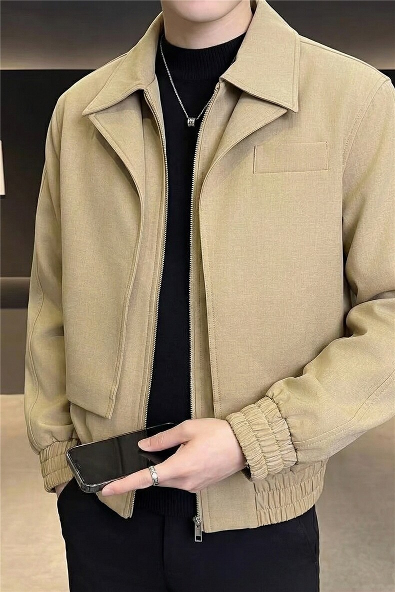 春款2026轻熟风抖音纯色休闲立领夹克店主风A236-JK665-P130,男装夹克,电商A236