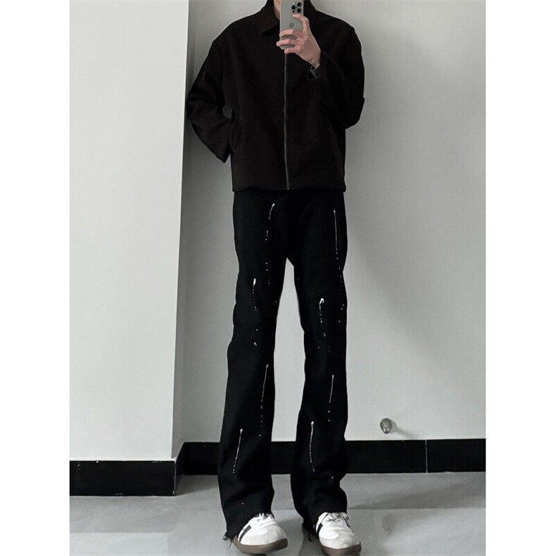 高街美式复古漆点泼墨牛仔裤嘻哈痞帅310A-4-NZ03JG,男装牛仔裤,星座310A-4