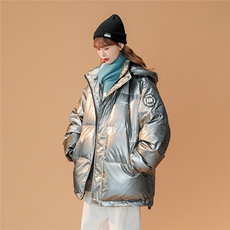 白鸭绒中性冬季新款亮面设计感保暖加厚连帽羽绒服YR100P255控298，男装羽绒服，A247A