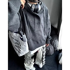 冬季纯色套头加厚毛衣外套男女高级感连帽针织衫韩系穿搭上衣，男装针织衫/毛衣，星座516A