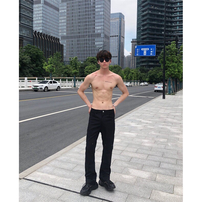 春夏季新款美式高街机能铆钉解构休闲裤BK2304-P60控78图片