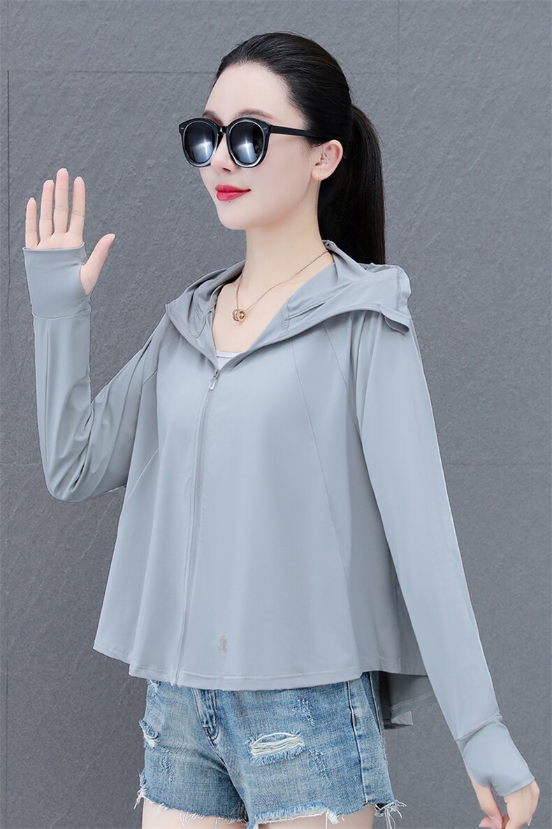 正品夏季冰丝防晒衣女2024新款宽松斗篷防晒服透气防紫外线骑行,女装防晒衣,燕颉服饰