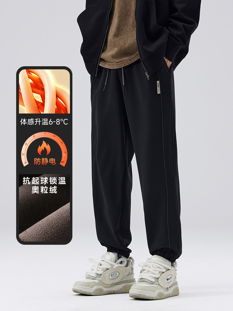 A178-16883AP80秋冬季加绒束脚裤弹力休闲卫裤,男装休闲裤,电商A178-1