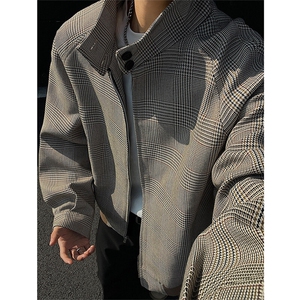 25春装 老钱风千鸟格哈灵顿休闲夹克短宽版型外套男 H1054 P98图片