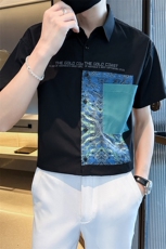 直播店主风夏百搭衬衫印花短袖宽松社会小伙A236-C07-P55，男装T恤，电商A236