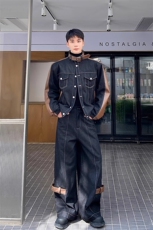 冬季长裤水洗休闲风男时尚套装外套复古牛仔休闲工装，男装休闲套装，星座901-1（原C217）